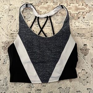 PINK Victoria's Secret Black and White Activewear Bra Top